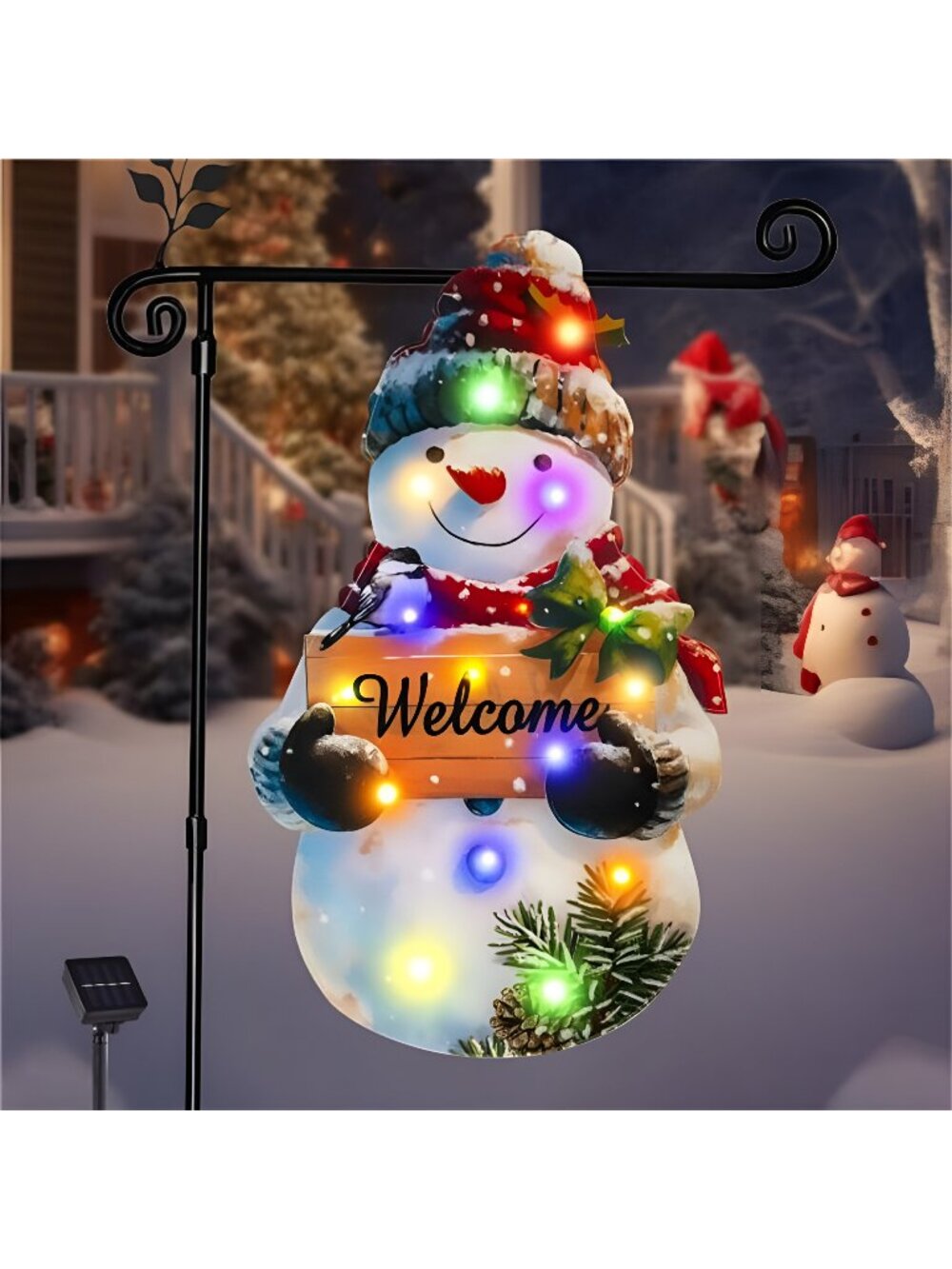 Lighted Christmas Garden Flag 22x13, 8 Modes Double Sided Solar Christmas Decor